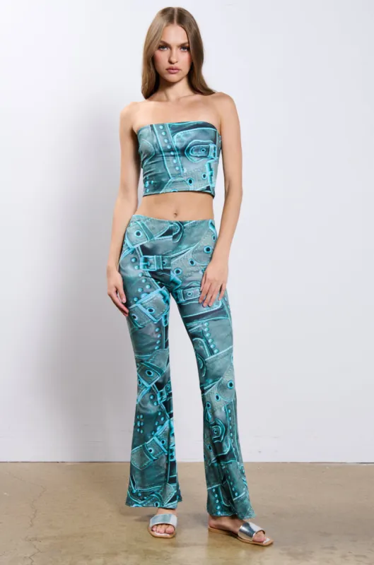 BUCKLE UP FLARE PANT made by AKIRA