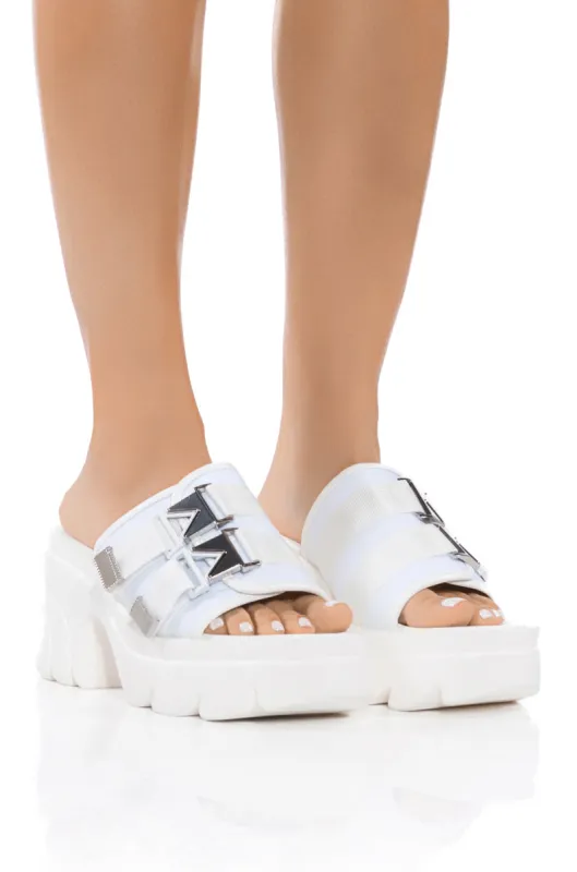 AZALEA WANG WICKER SLIP ON MULE IN WHITE sold by AKIRA