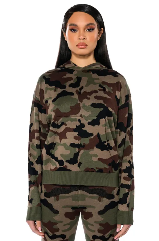 INCOGNITO MODE KNIT HOODIE sold by AKIRA