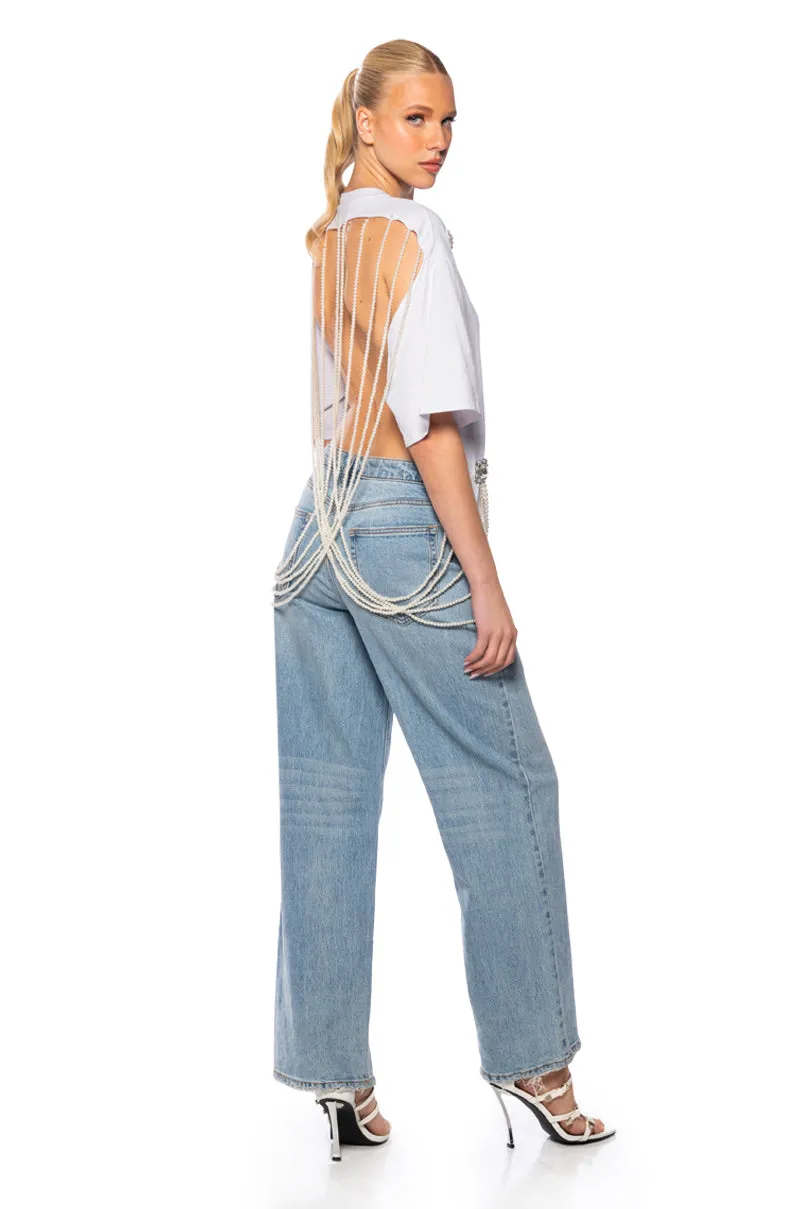 DRIPPING IN JEWELS EMBELLISHED T SHIRT sold by AKIRA product image thumbnail 5