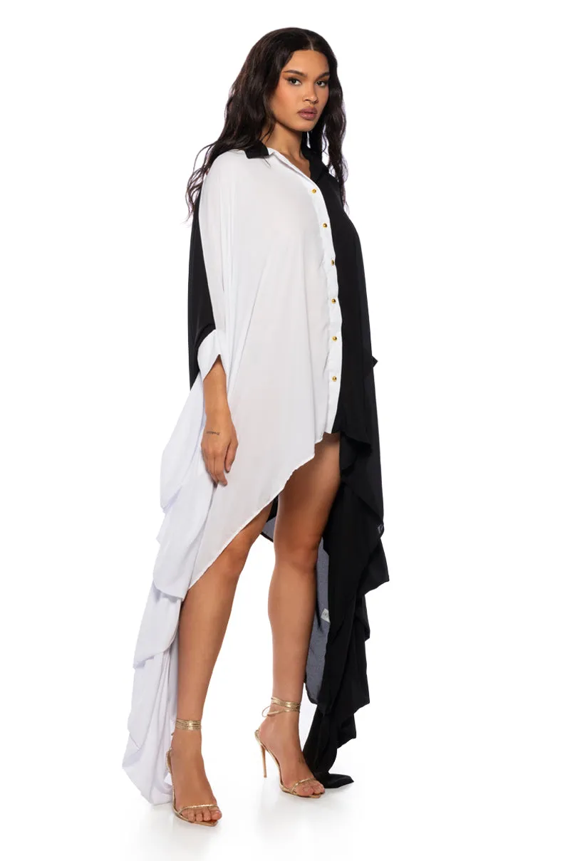 SPLIT DECISION HIGH COLLAR FLOWY MINI DRESS sold by AKIRA product image thumbnail 2