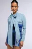 BOW DOWN BISH DENIM LONG SLEEVE TOP sold by AKIRA