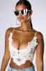 IN THE GARDEN VELVET BRALETTE TOP IN WHITE sold by AKIRA