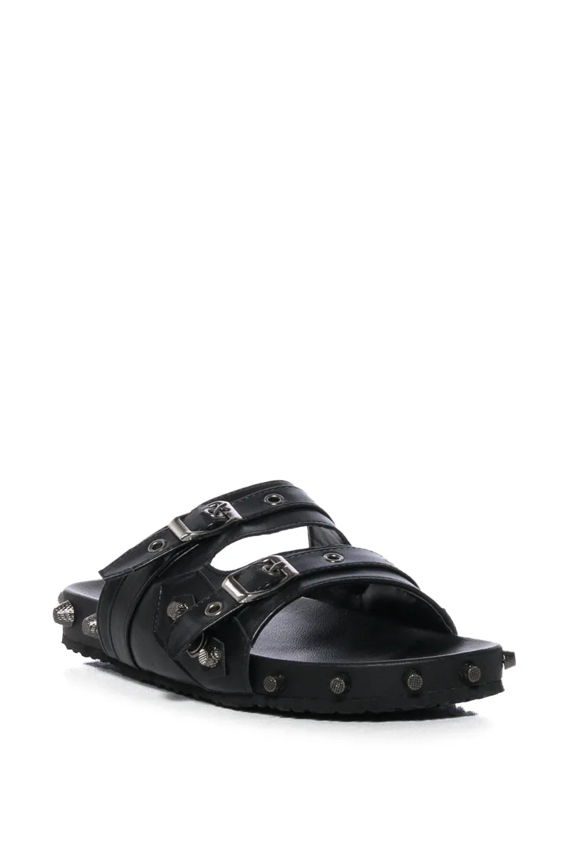 COMBOO EMBELLISHED FLAT SANDAL BLACK sold by AKIRA product image thumbnail 5
