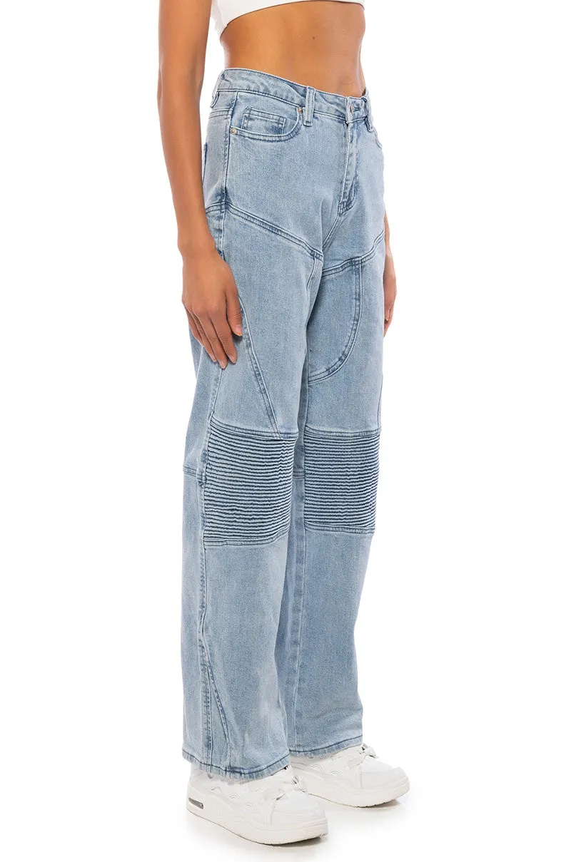 FIRST IMPRESSIONS STRAIGHT LEG MOTO JEANS sold by AKIRA product image thumbnail 2