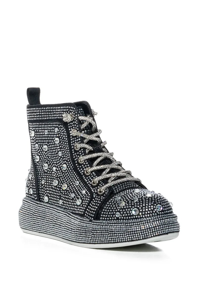 AZALEA WANG OTIS BLACK EMBELLISHED SNEAKER sold by AKIRA product image thumbnail 3