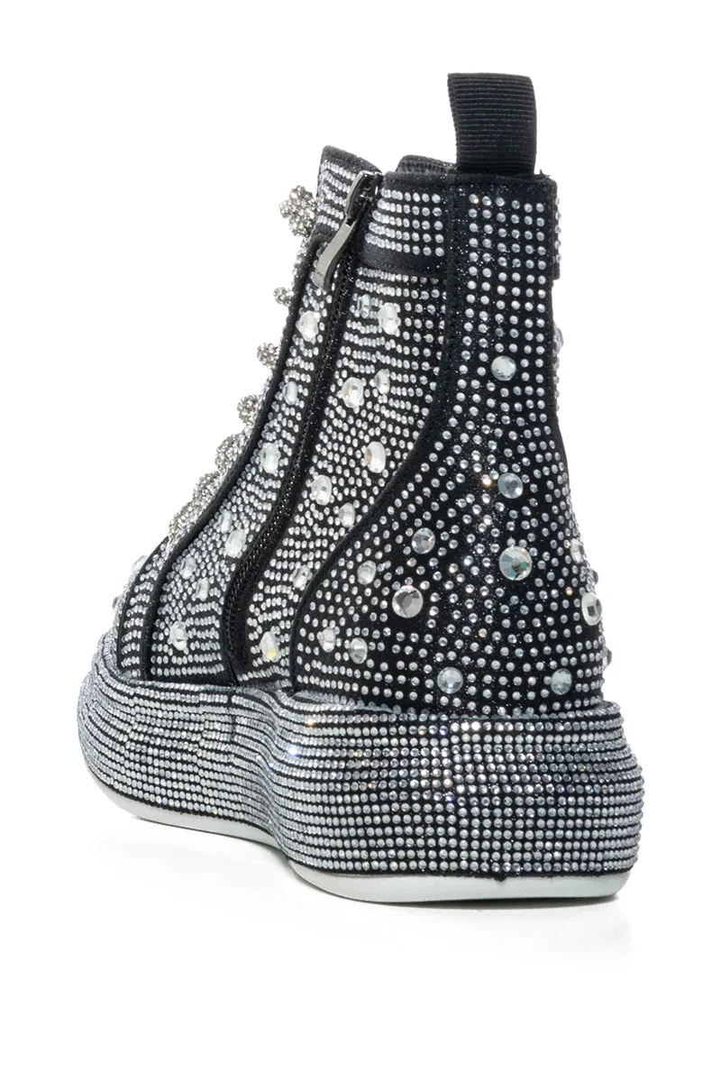 AZALEA WANG OTIS BLACK EMBELLISHED SNEAKER sold by AKIRA product image thumbnail 4