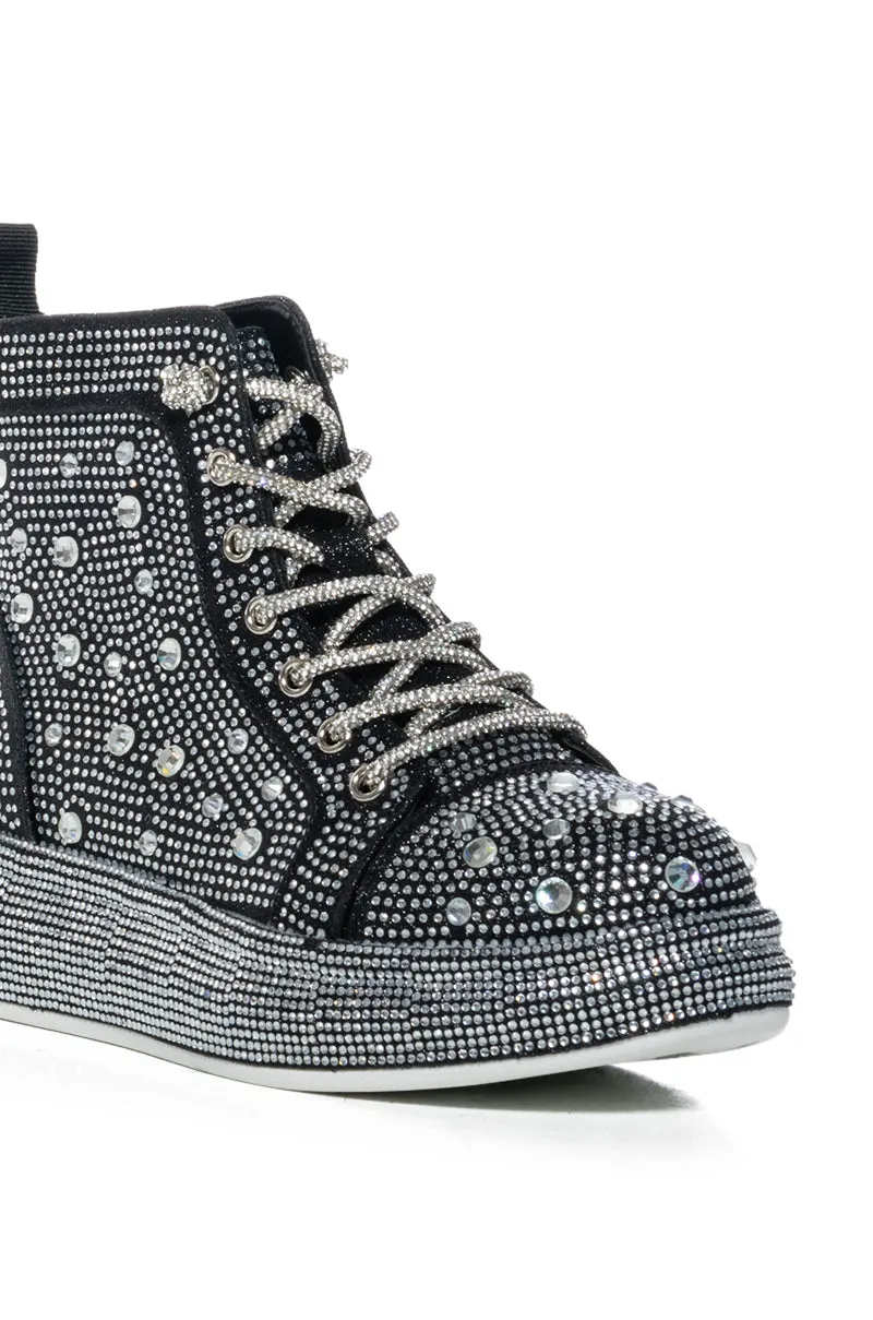 AZALEA WANG OTIS BLACK EMBELLISHED SNEAKER sold by AKIRA product image thumbnail 5