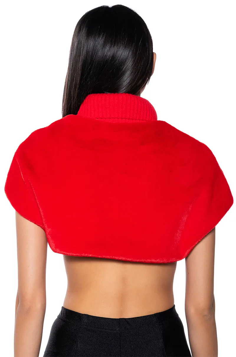 CARISSA MOCK NECK CROPPED FUR SHIRT sold by AKIRA product image thumbnail 4