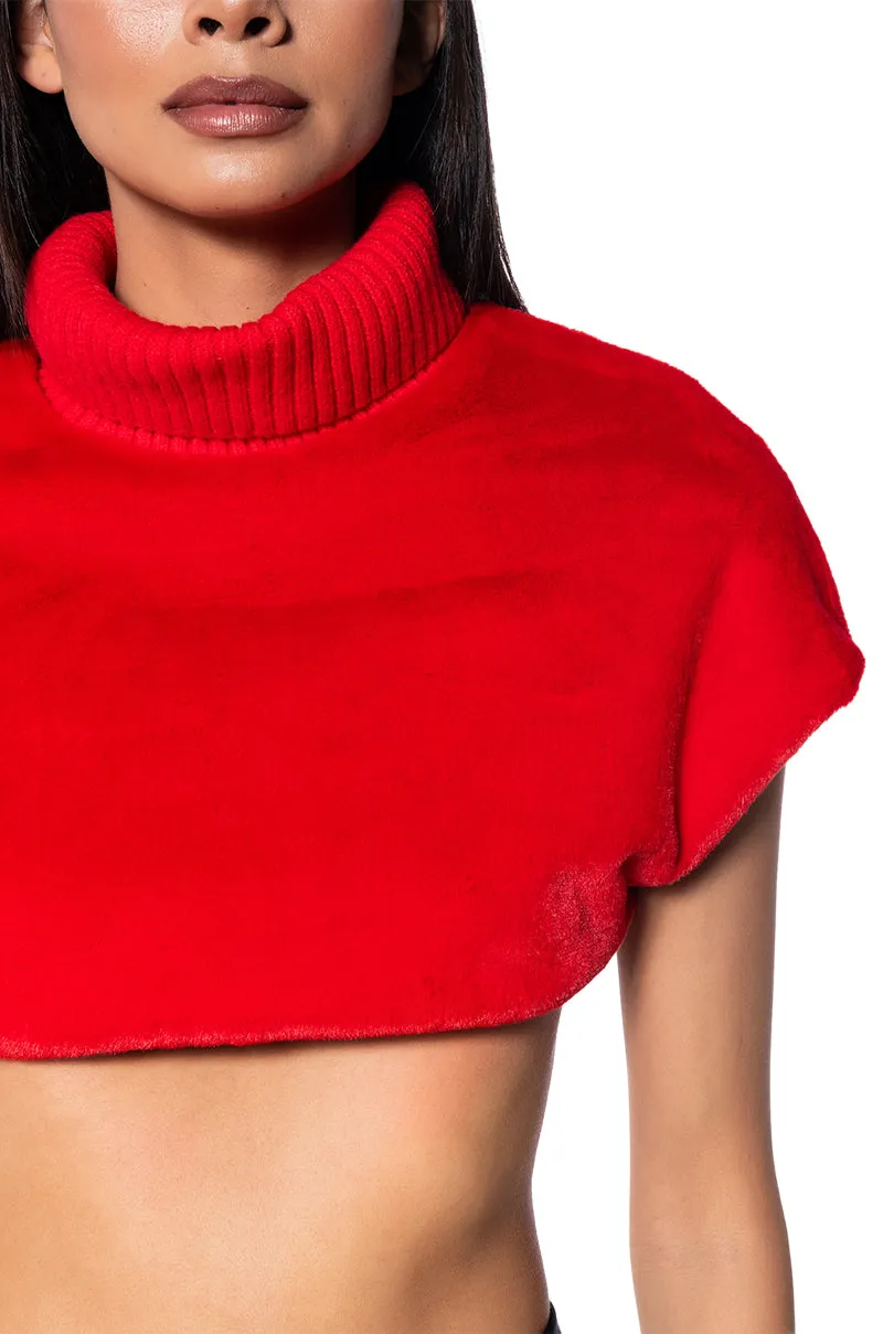 CARISSA MOCK NECK CROPPED FUR SHIRT sold by AKIRA product image thumbnail 5