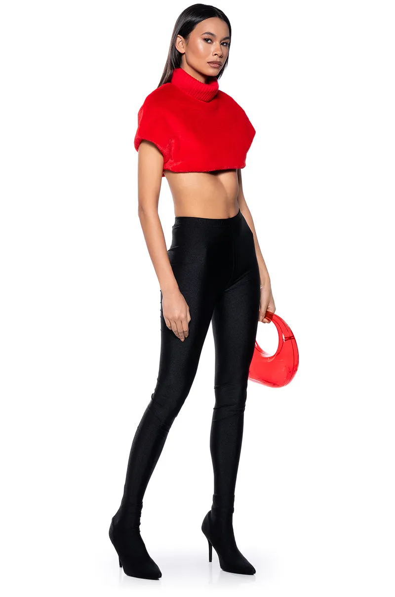 CARISSA MOCK NECK CROPPED FUR SHIRT sold by AKIRA product image thumbnail 2
