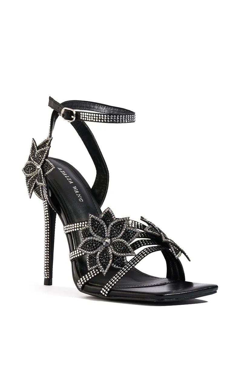 AZALEA WANG DAHLIA EMBELLISHED FLOWER SANDAL IN BLACK sold by AKIRA product image thumbnail 3