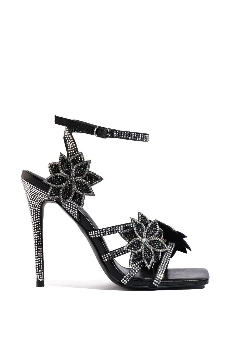 AZALEA WANG DAHLIA EMBELLISHED FLOWER SANDAL IN BLACK sold by AKIRA product image thumbnail 2
