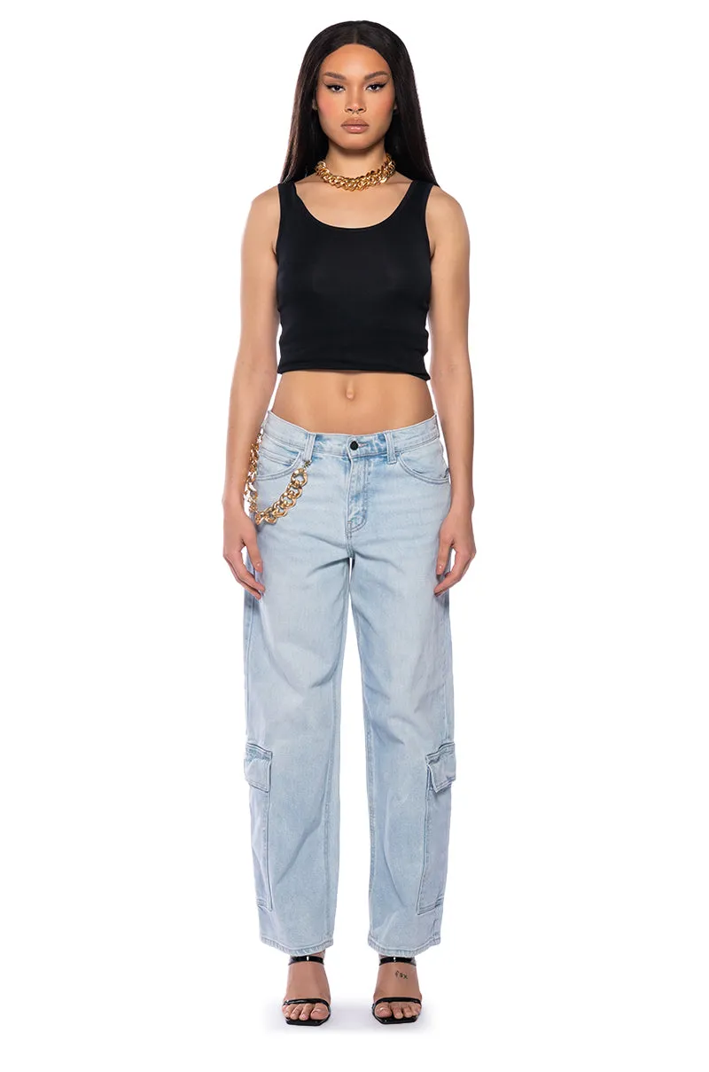CRUSHING ON THEM VINTAGE LOW RISE LIGHT DENIM JEAN sold by AKIRA product image thumbnail 4