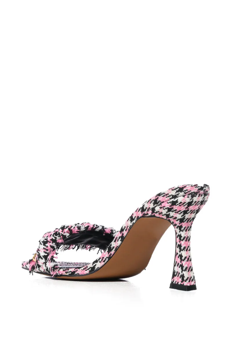 AZALEA WANG ALYONA PLAID PINK AND BLACK SANDAL sold by AKIRA product image thumbnail 4