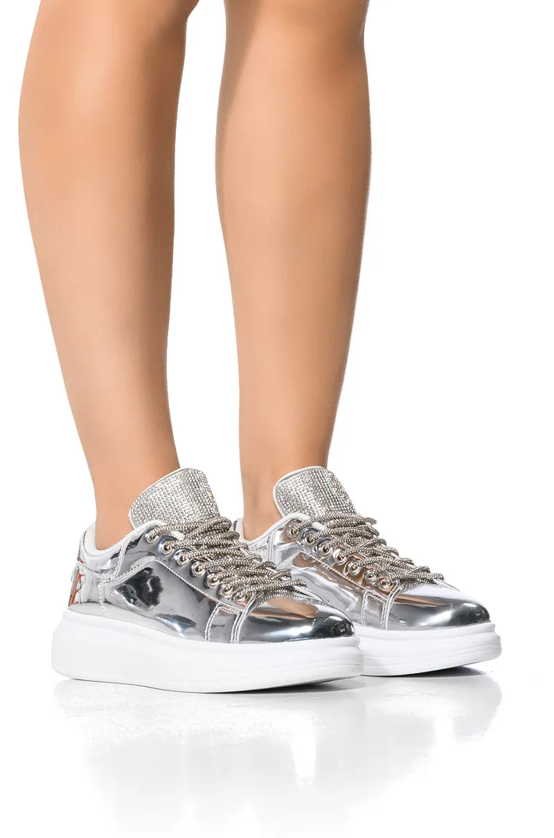 GLEAM TEAM METALLIC SNEAKER IN SILVER sold by AKIRA product image thumbnail 2