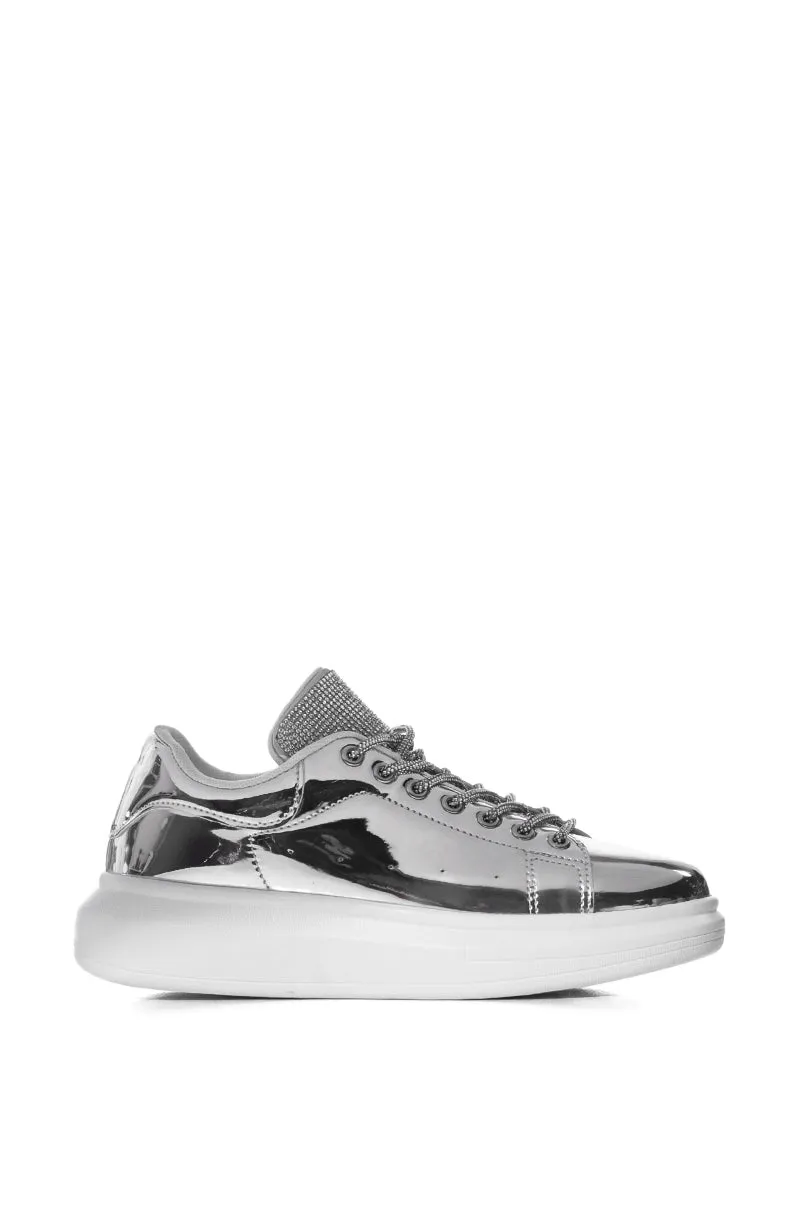 GLEAM TEAM METALLIC SNEAKER IN SILVER sold by AKIRA product image thumbnail 4