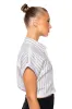 RHINESTONE STRIPE CROPPED BUTTON DOWN sold by AKIRA
