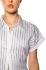 RHINESTONE STRIPE CROPPED BUTTON DOWN sold by AKIRA