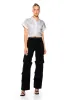 RHINESTONE STRIPE CROPPED BUTTON DOWN sold by AKIRA