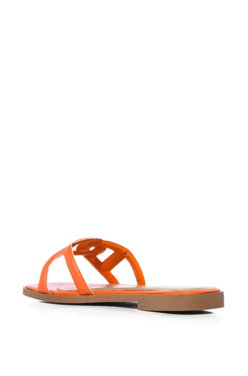 GOOEY BASIC DESIGN SLIP ON FLAT SANDAL IN ORANGE sold by AKIRA product image thumbnail 5