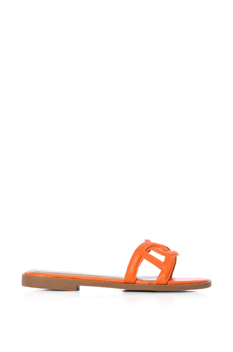 GOOEY BASIC DESIGN SLIP ON FLAT SANDAL IN ORANGE sold by AKIRA product image thumbnail 3
