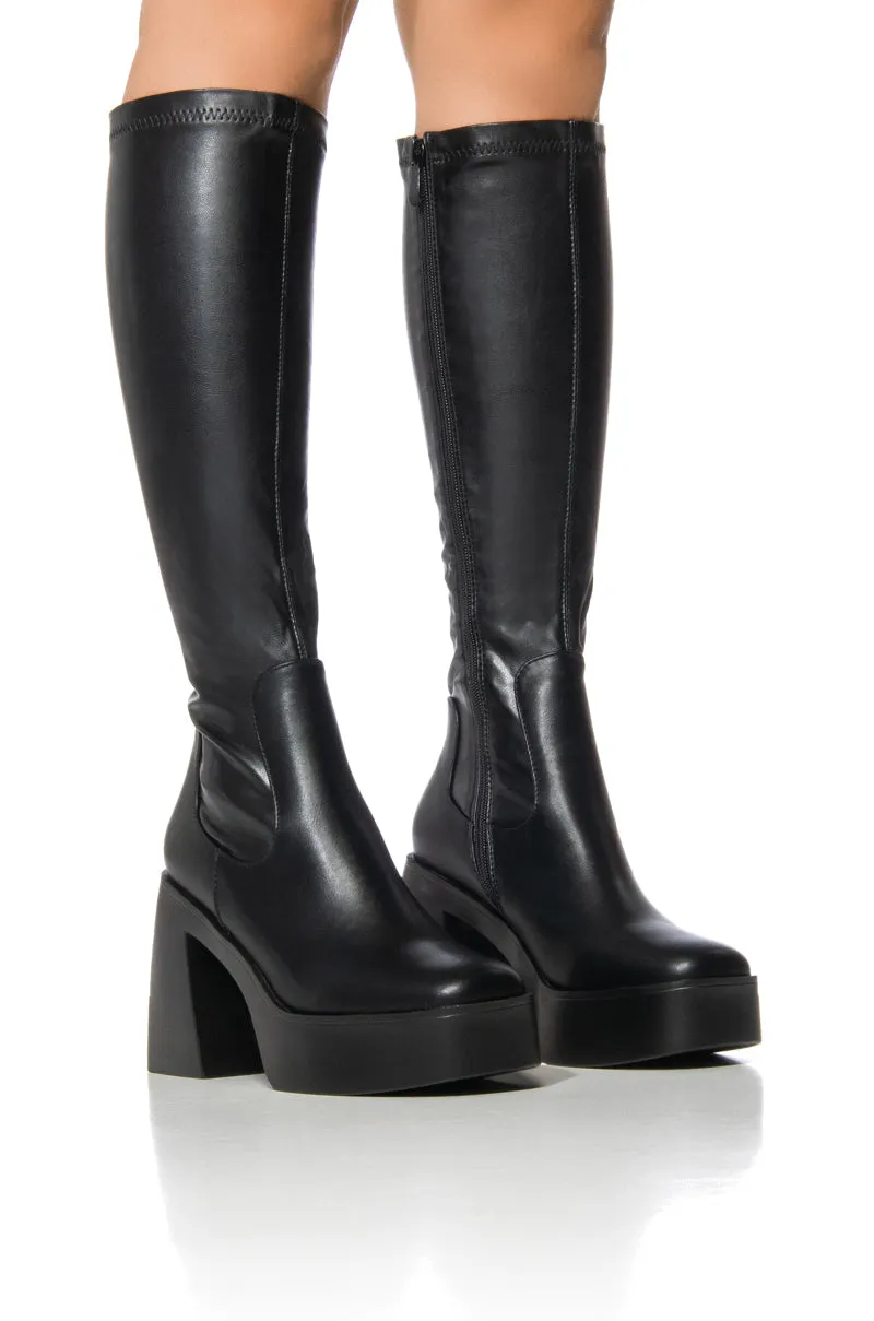 AZALEA WANG NASHLA BLACK CHUNKY BOOT sold by AKIRA