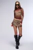 ABLE TO SEE MINI SKIRT IN BROWN MULTI sold by AKIRA