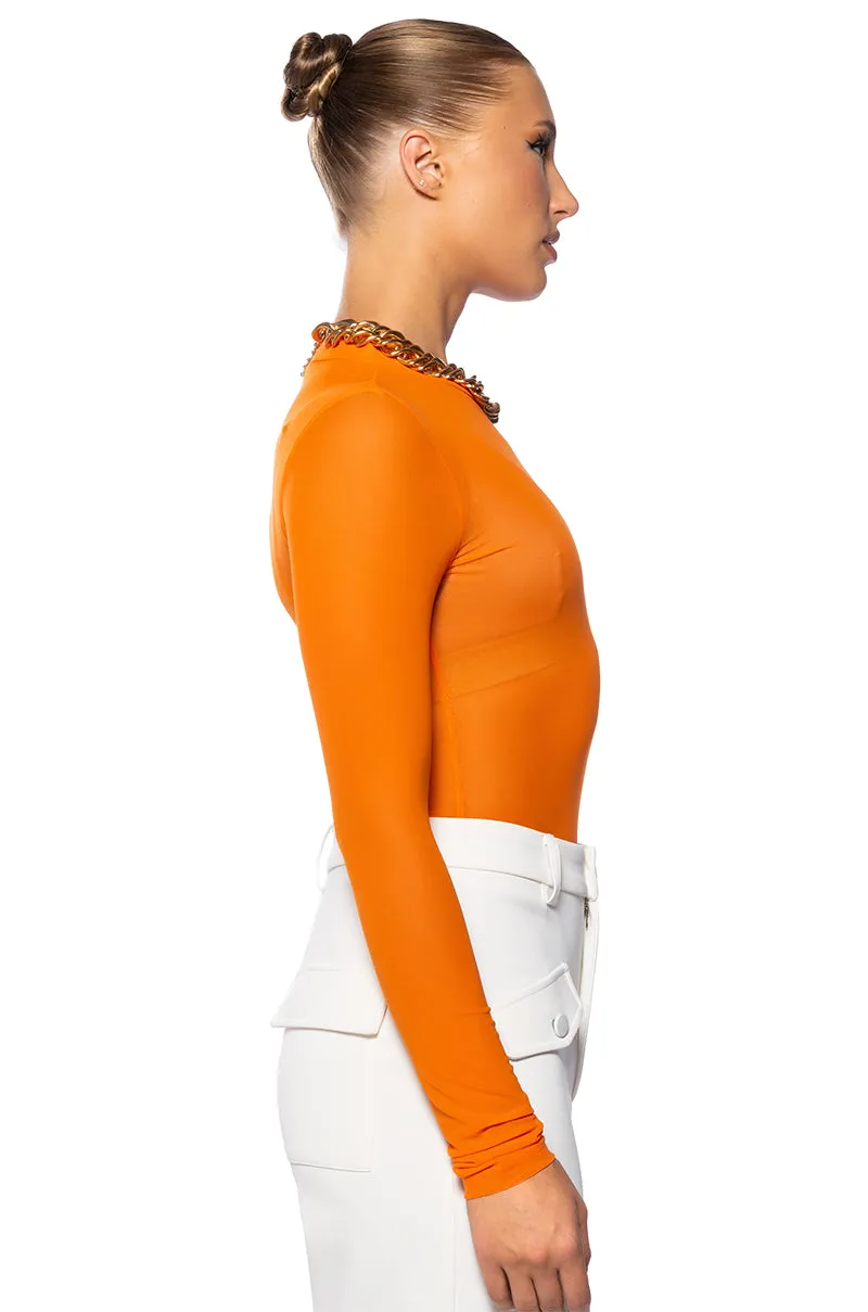 PAXTON SEXY SINGLE MESH LONG SLEEVE BODYSUIT sold by AKIRA product image thumbnail 4