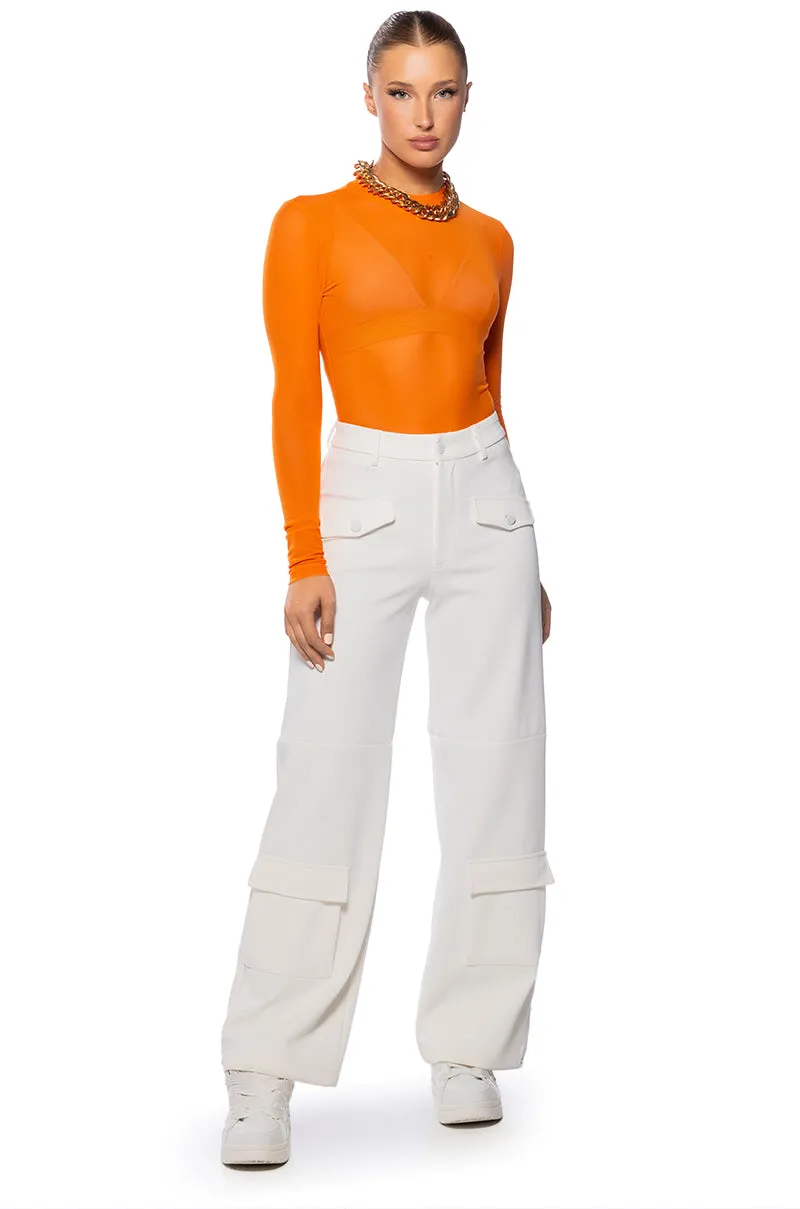 PAXTON SEXY SINGLE MESH LONG SLEEVE BODYSUIT sold by AKIRA product image thumbnail 3
