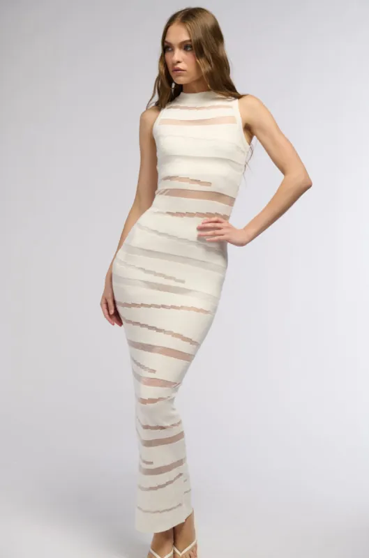 CUT IT OUT SLEEVELESS KNIT MAXI DRESS IN WHITE sold by AKIRA