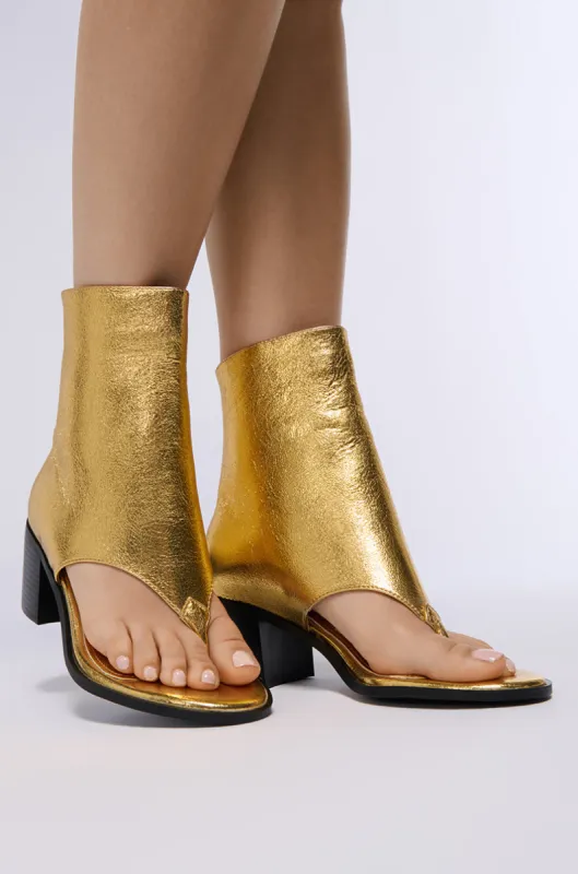 AZALEA WANG GRAYSON GOLD GLADIATOR SANDAL sold by AKIRA