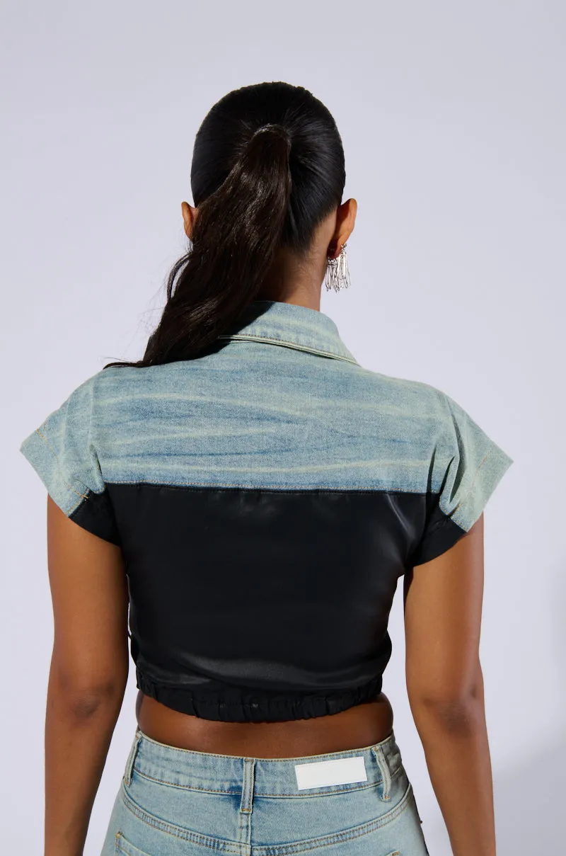 YOU GIVE ME BUTTON DOWN TOP sold by AKIRA product image thumbnail 4