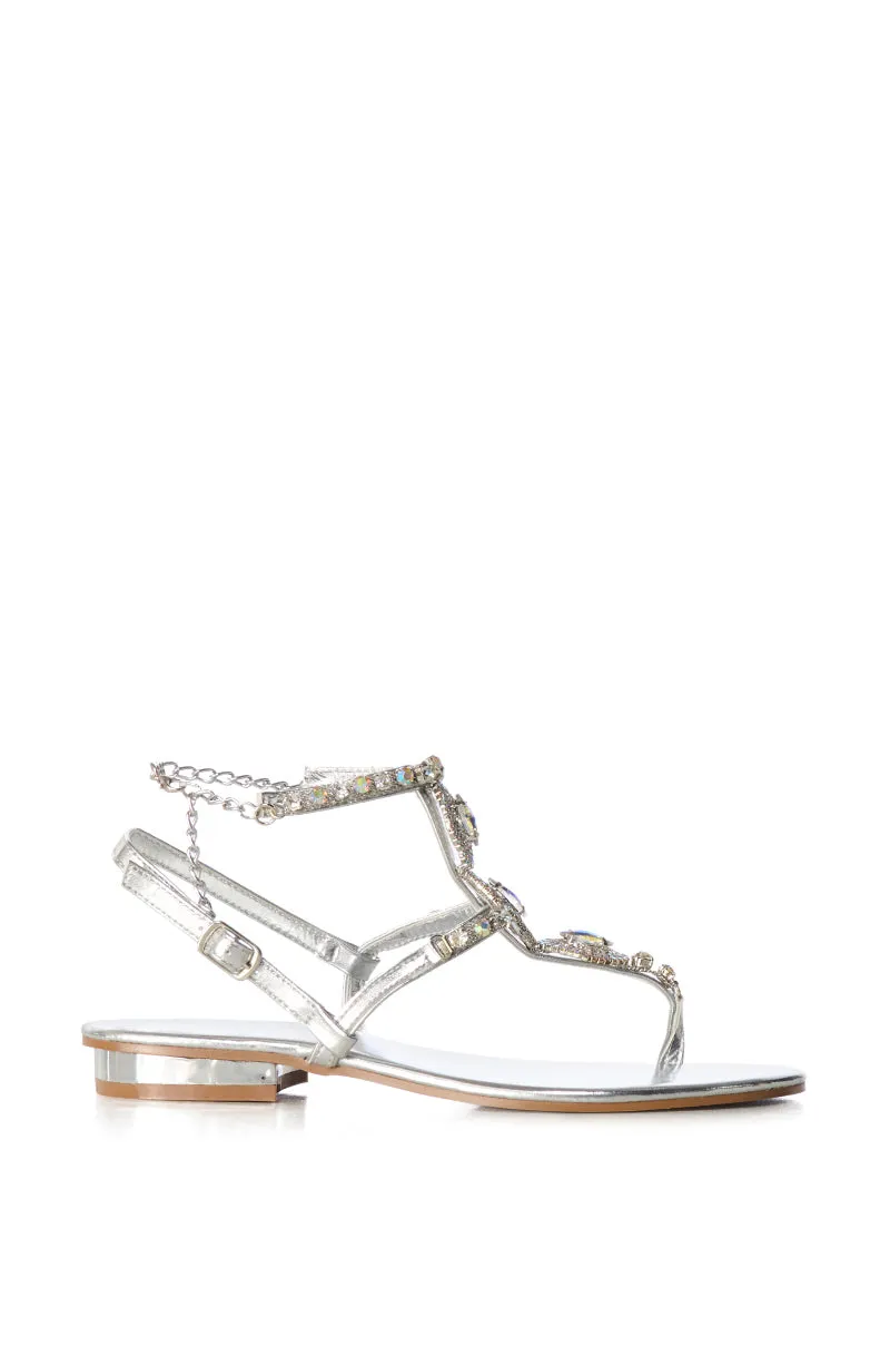 AZALEA WANG SAMSON SILVER EMBELLISHED SANDAL sold by AKIRA product image thumbnail 2
