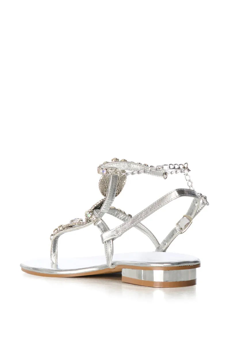 AZALEA WANG SAMSON SILVER EMBELLISHED SANDAL sold by AKIRA product image thumbnail 4