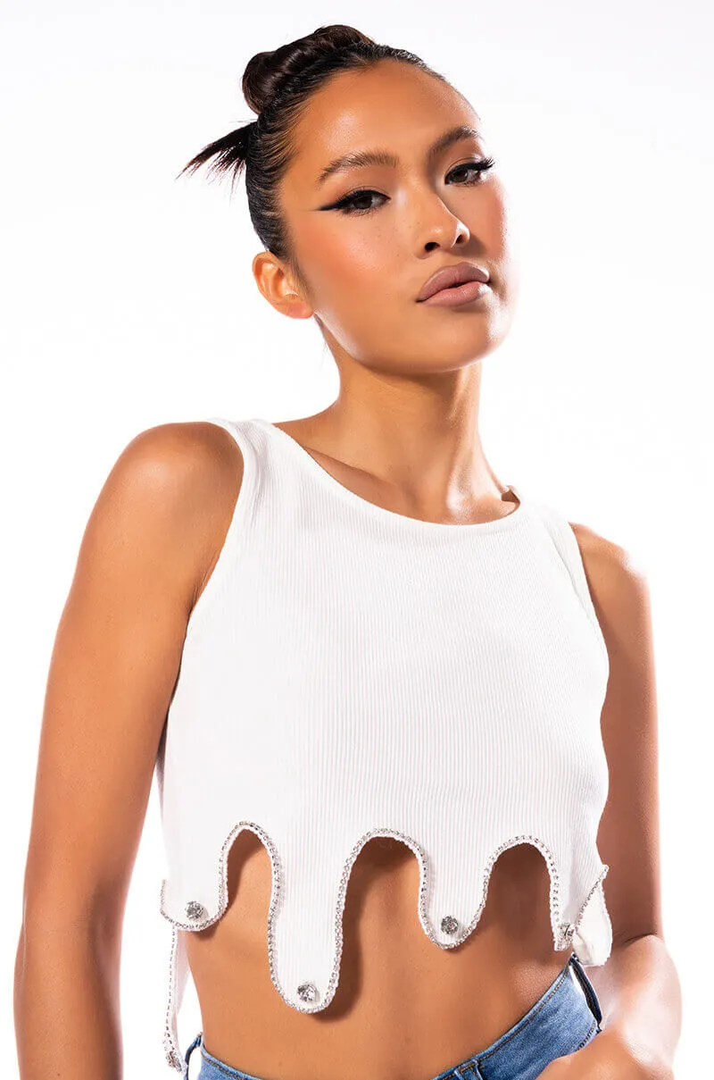 ICY RHINESTONE TRIM TANK sold by AKIRA product image thumbnail 3