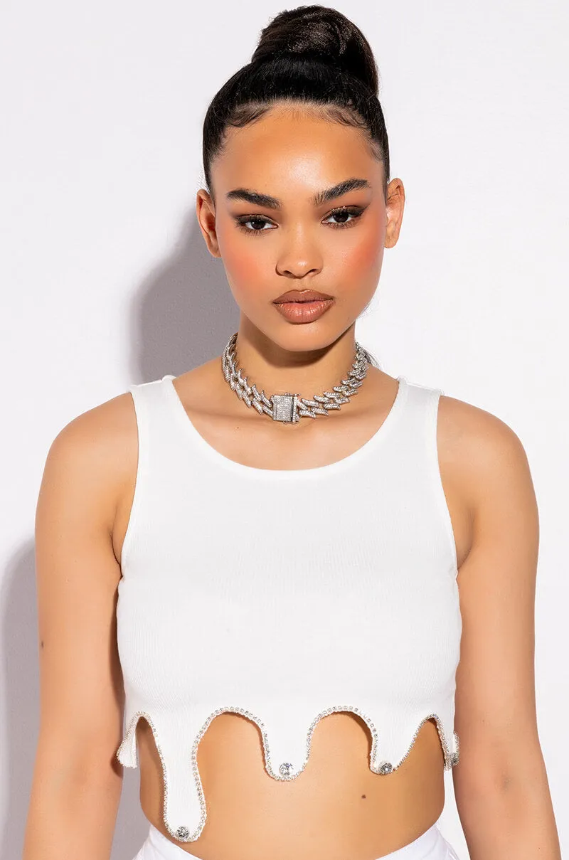 ICY RHINESTONE TRIM TANK sold by AKIRA product image thumbnail 4