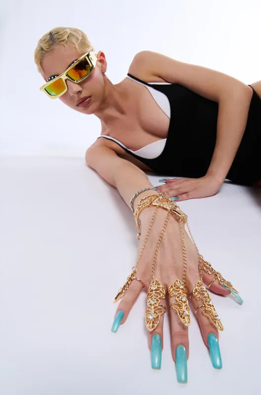 ULTRA FLASH EMBELLISHED HAND ARMOR sold by AKIRA