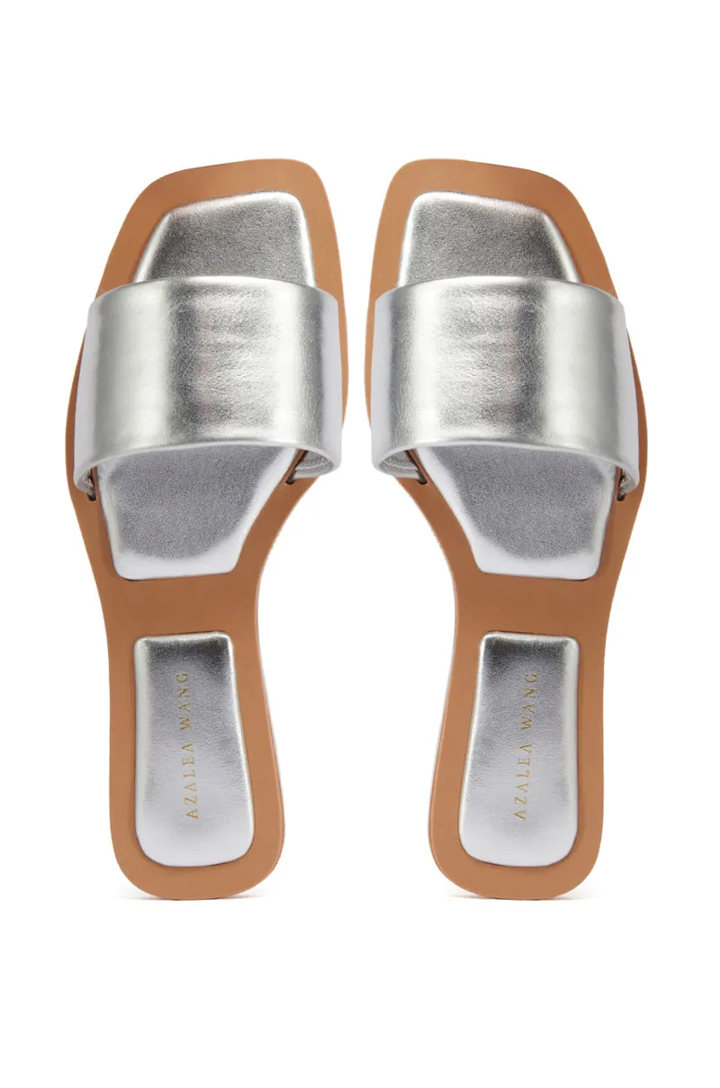 AZALEA WANG CELESTIN SILVER FLAT SANDAL sold by AKIRA product image thumbnail 2