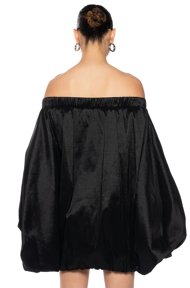 ALL BY MYSELF LONG SLEEVE FLOWY MINI DRESS IN BLACK sold by AKIRA product image thumbnail 5