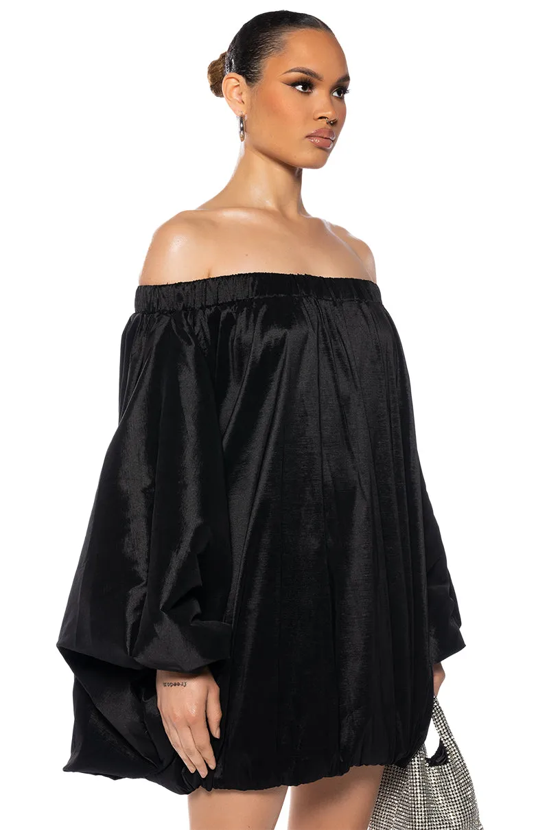 ALL BY MYSELF LONG SLEEVE FLOWY MINI DRESS IN BLACK sold by AKIRA product image thumbnail 2