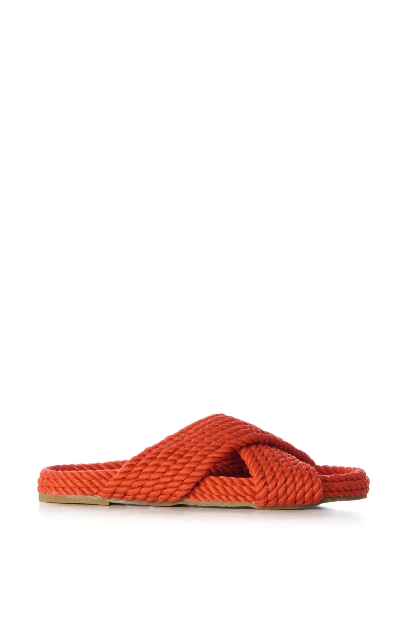 AZALEA WANG LEONIDAS ORANGE ROPE SANDAL sold by AKIRA product image thumbnail 3