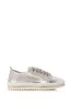AZALEA WANG GRACELYNN SILVER LACE UP SPARKLE SNEAKER sold by AKIRA