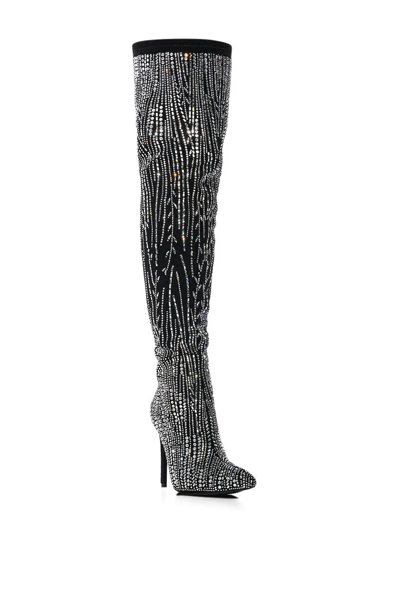AZALEA WANG ANALIA RHINESTONE SPARKLE STILETTO BOOT IN BLACK sold by AKIRA product image thumbnail 3