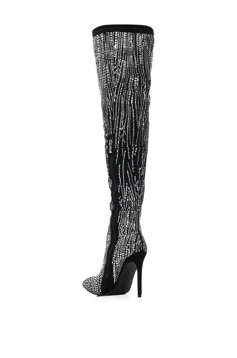 AZALEA WANG ANALIA RHINESTONE SPARKLE STILETTO BOOT IN BLACK sold by AKIRA product image thumbnail 4