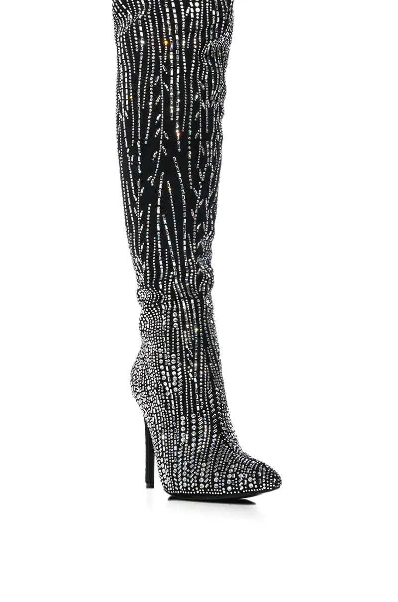 AZALEA WANG ANALIA RHINESTONE SPARKLE STILETTO BOOT IN BLACK sold by AKIRA product image thumbnail 5