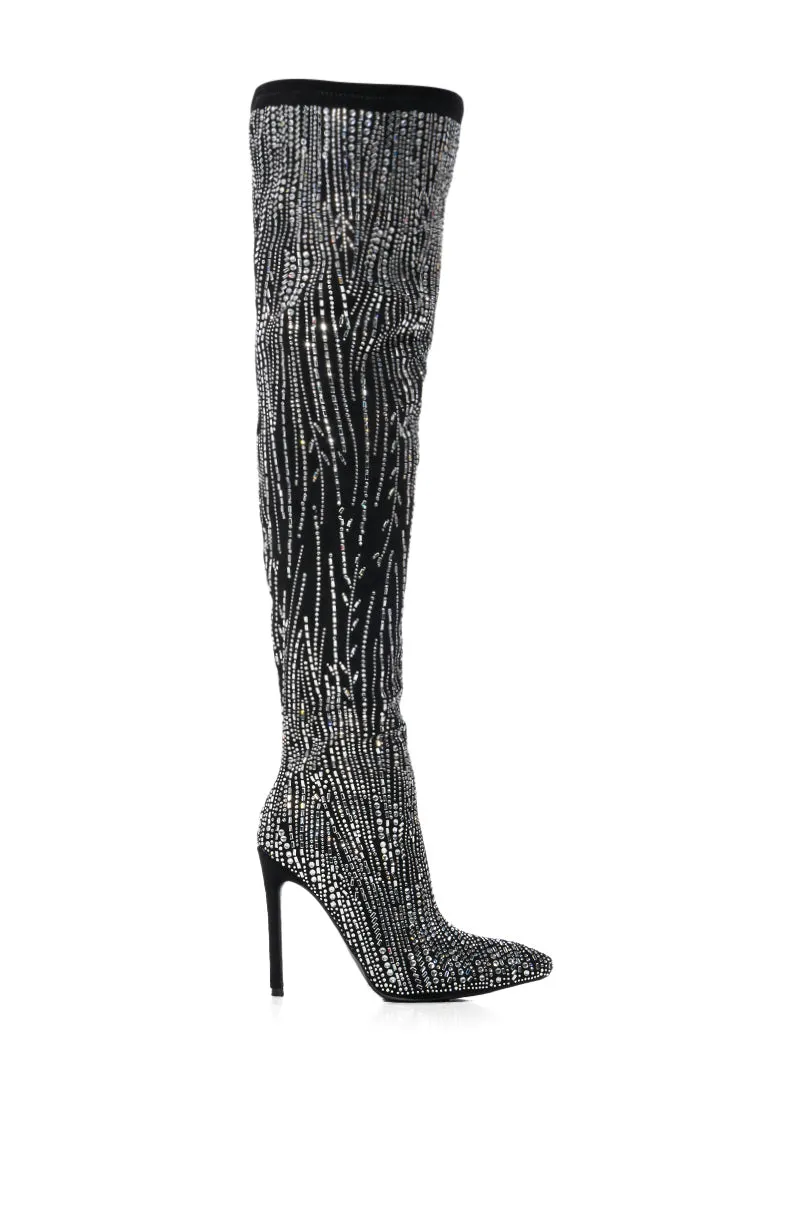 AZALEA WANG ANALIA RHINESTONE SPARKLE STILETTO BOOT IN BLACK sold by AKIRA product image thumbnail 2