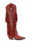 AZALEA WANG TADAO RED EMBELLISHED WESTERN BOOT sold by AKIRA