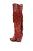 AZALEA WANG TADAO RED EMBELLISHED WESTERN BOOT sold by AKIRA
