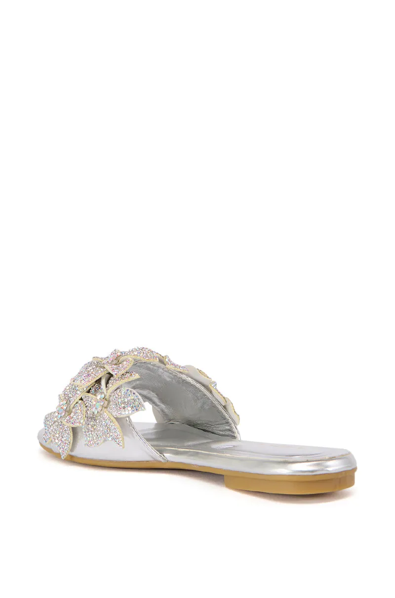 AZALEA WANG PAISLEE EMBELLISHED FLOWER SANDAL IN SILVER sold by AKIRA product image thumbnail 5